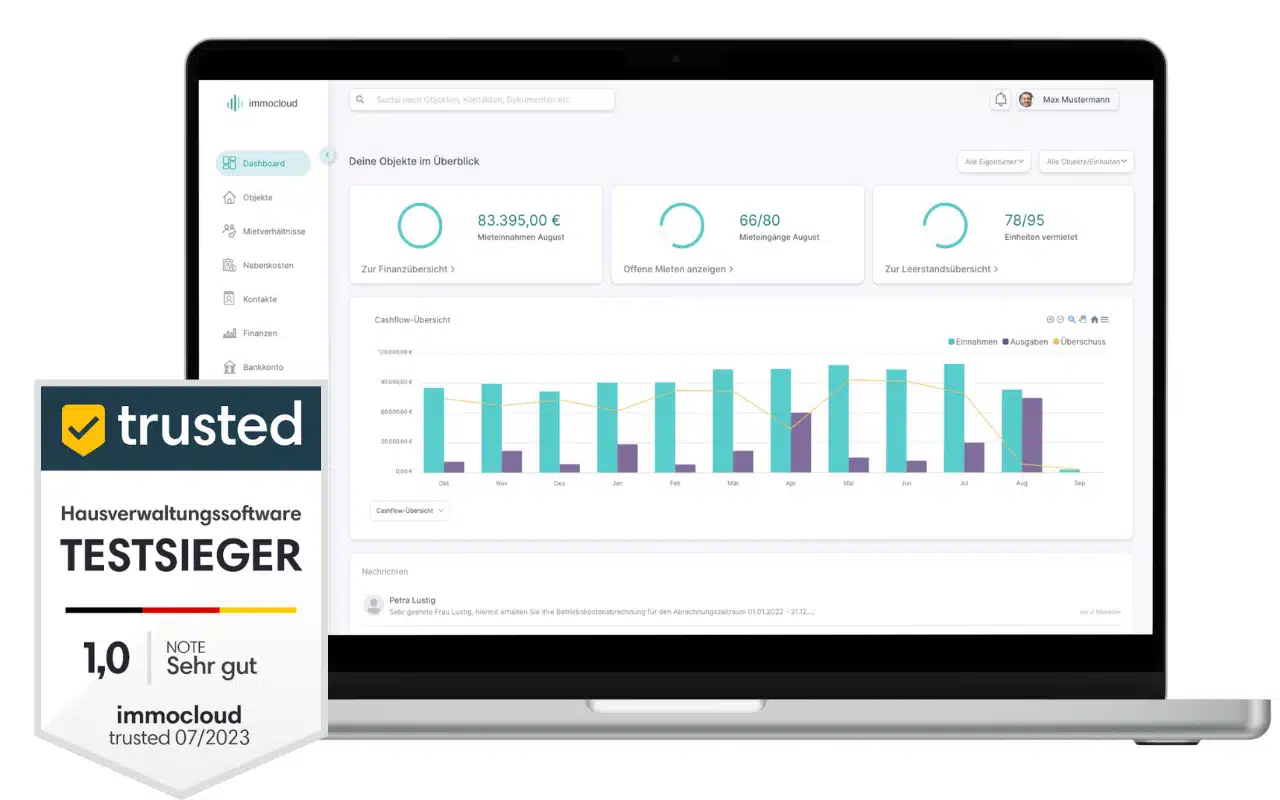 Dashboard immocloud Software