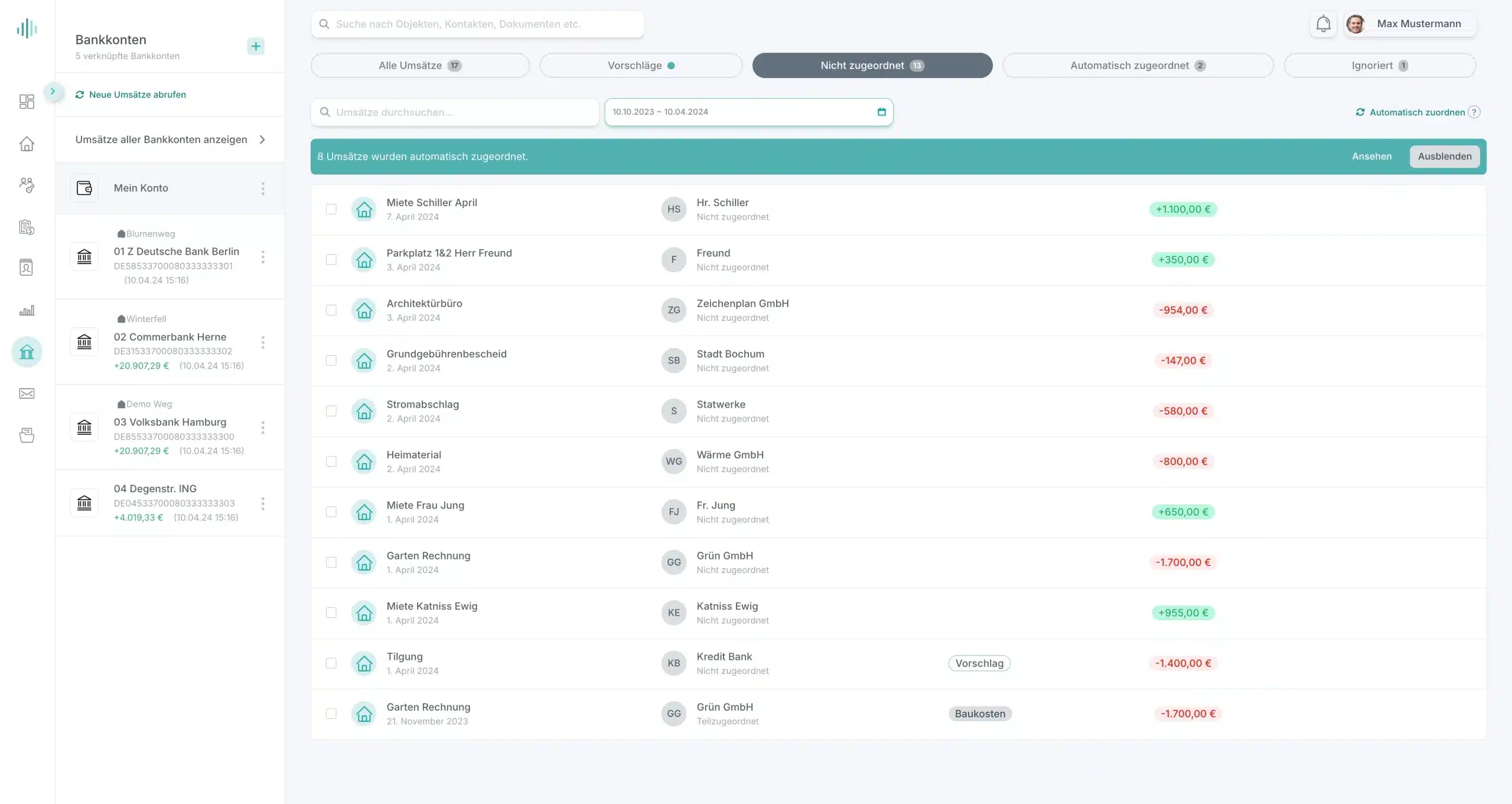 Bankkonto immocloud